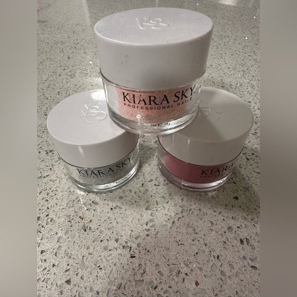 Kiara Sky Nail Powder Trio - Pink and White Collection